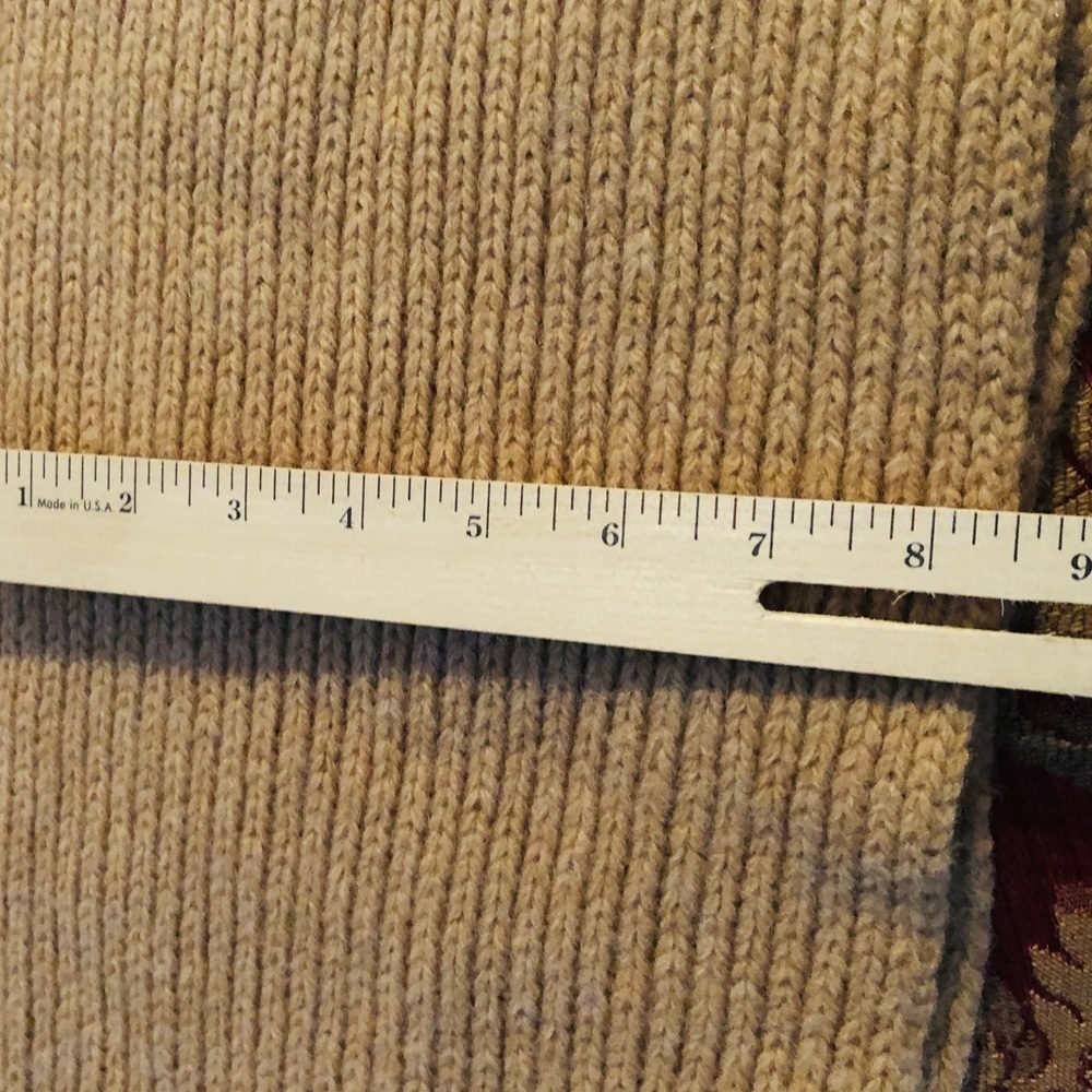 Coach XL knit wool scarf 72” long pic taken while folded  long enough - Picture 7 of 10